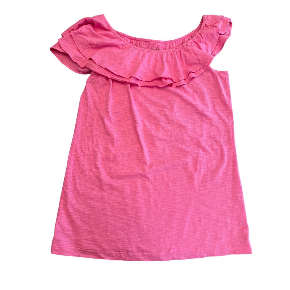Lilly Pulitzer Wynne Ruffle Off Shoulder Top Women’s Sz Large Pink Preppy Shirt